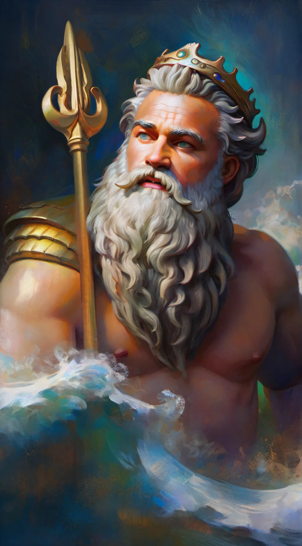 ai character: King Neptune background