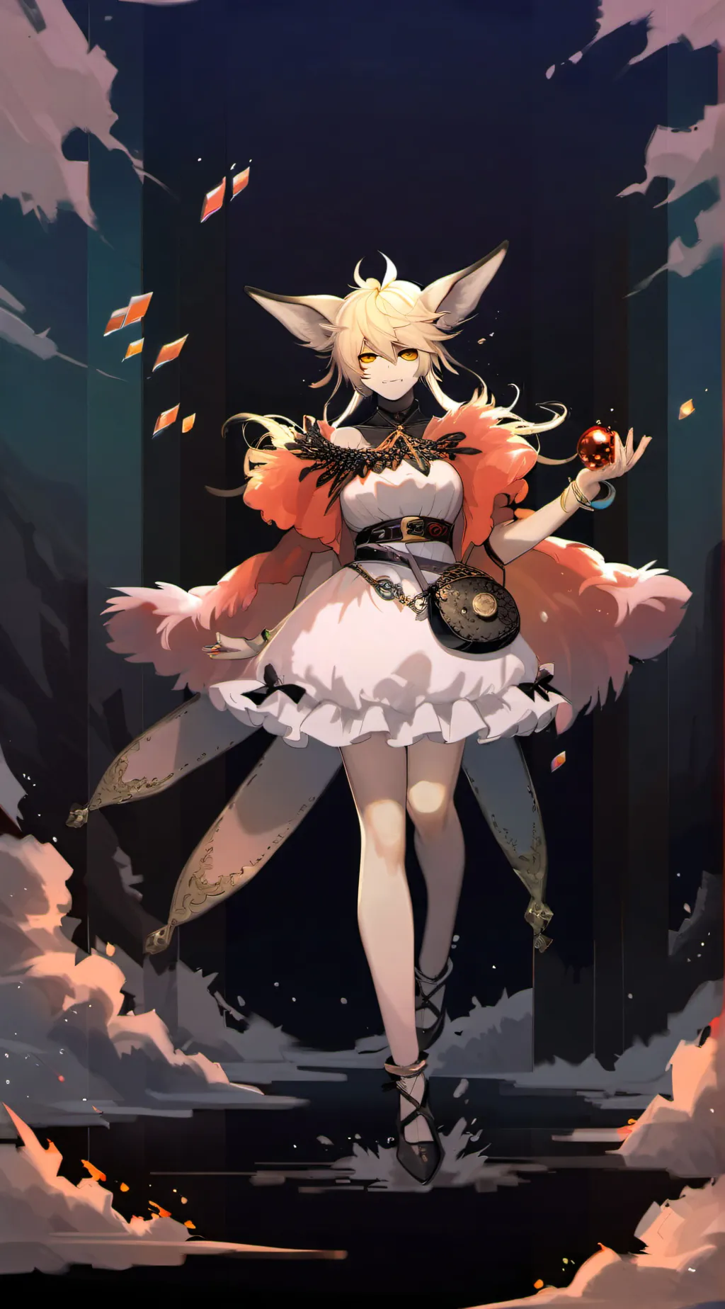 ai character: girl wolf bakugo background