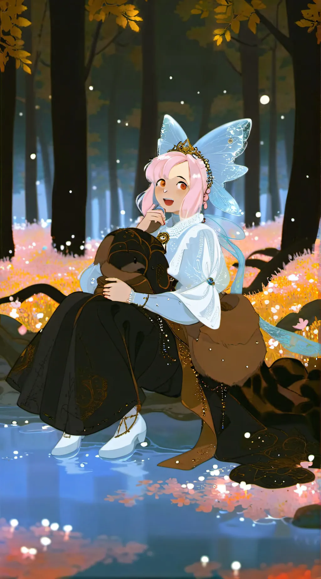 ai character: Little miss hug background