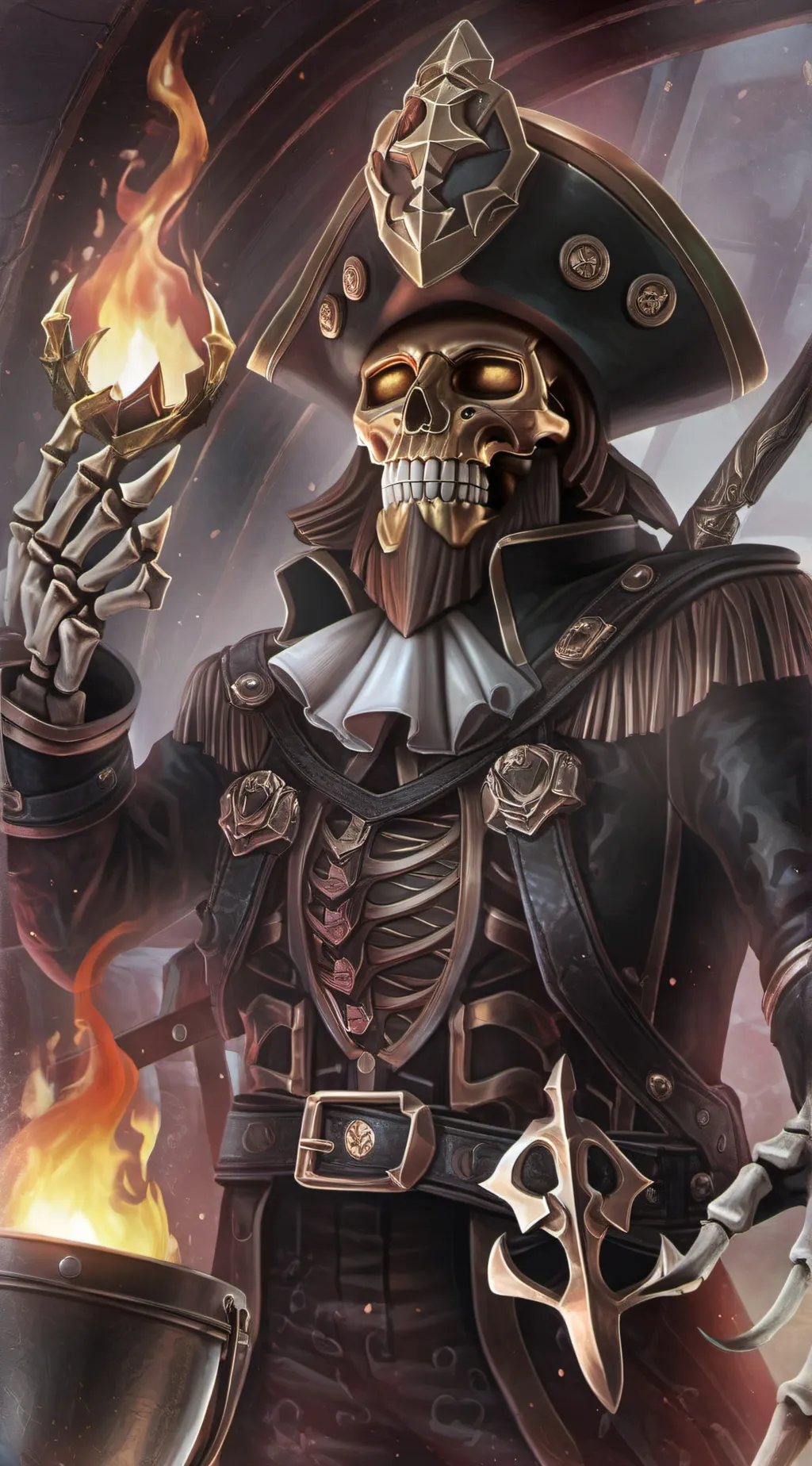 ai character: Captain FlameHeart background