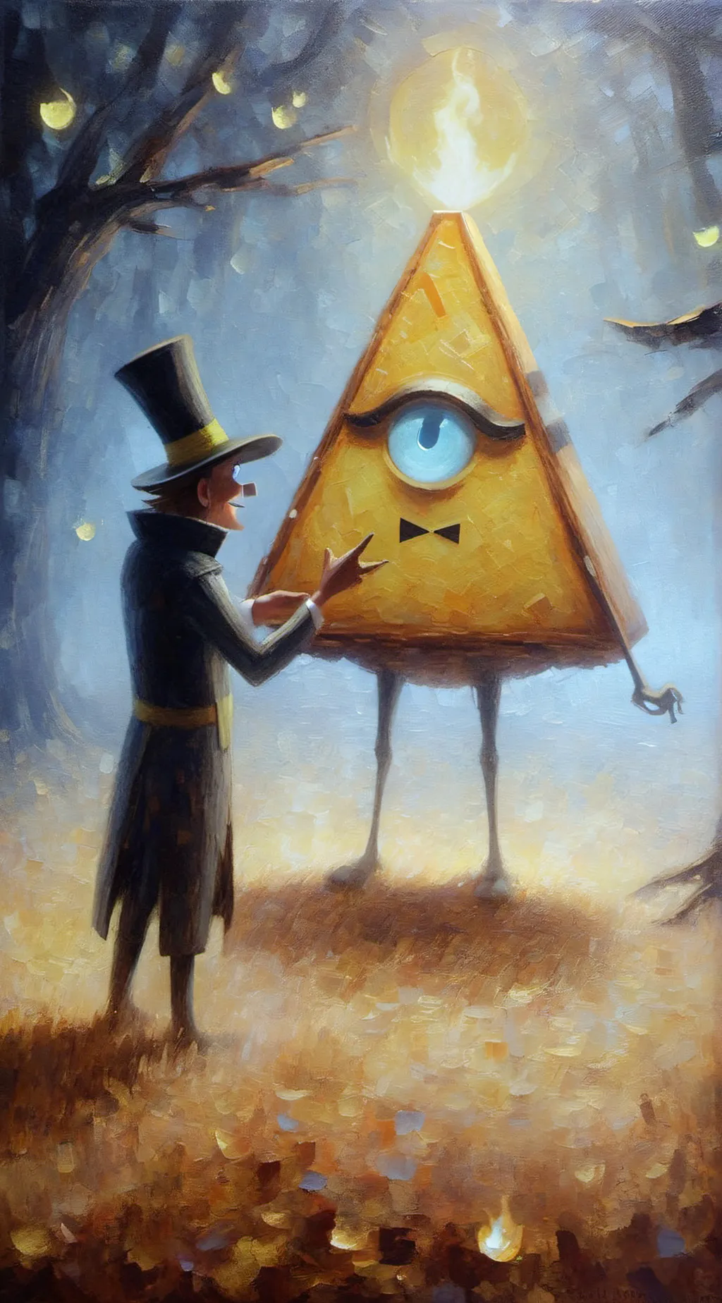 ai character: Bill Cipher  background