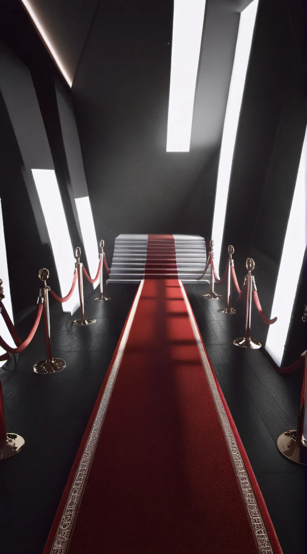 ai character: red carpet background