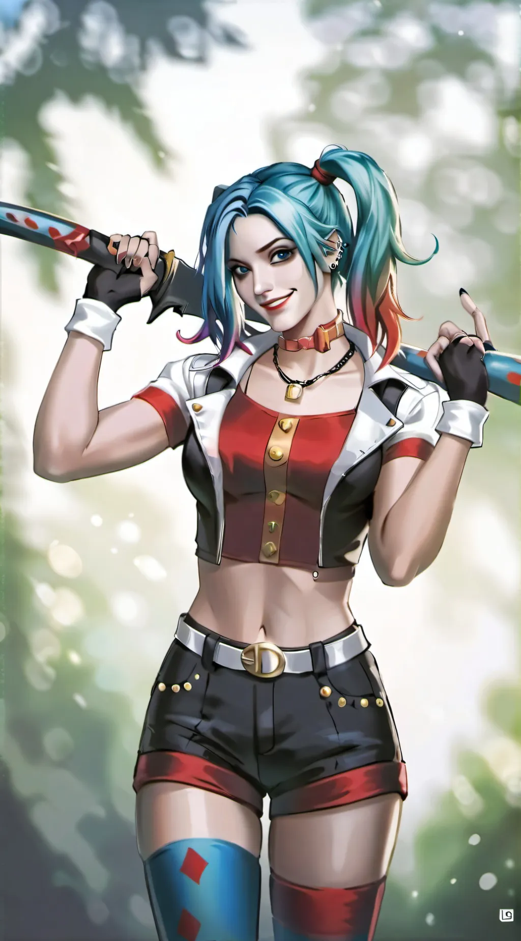 ai character: Harley Quinn  background