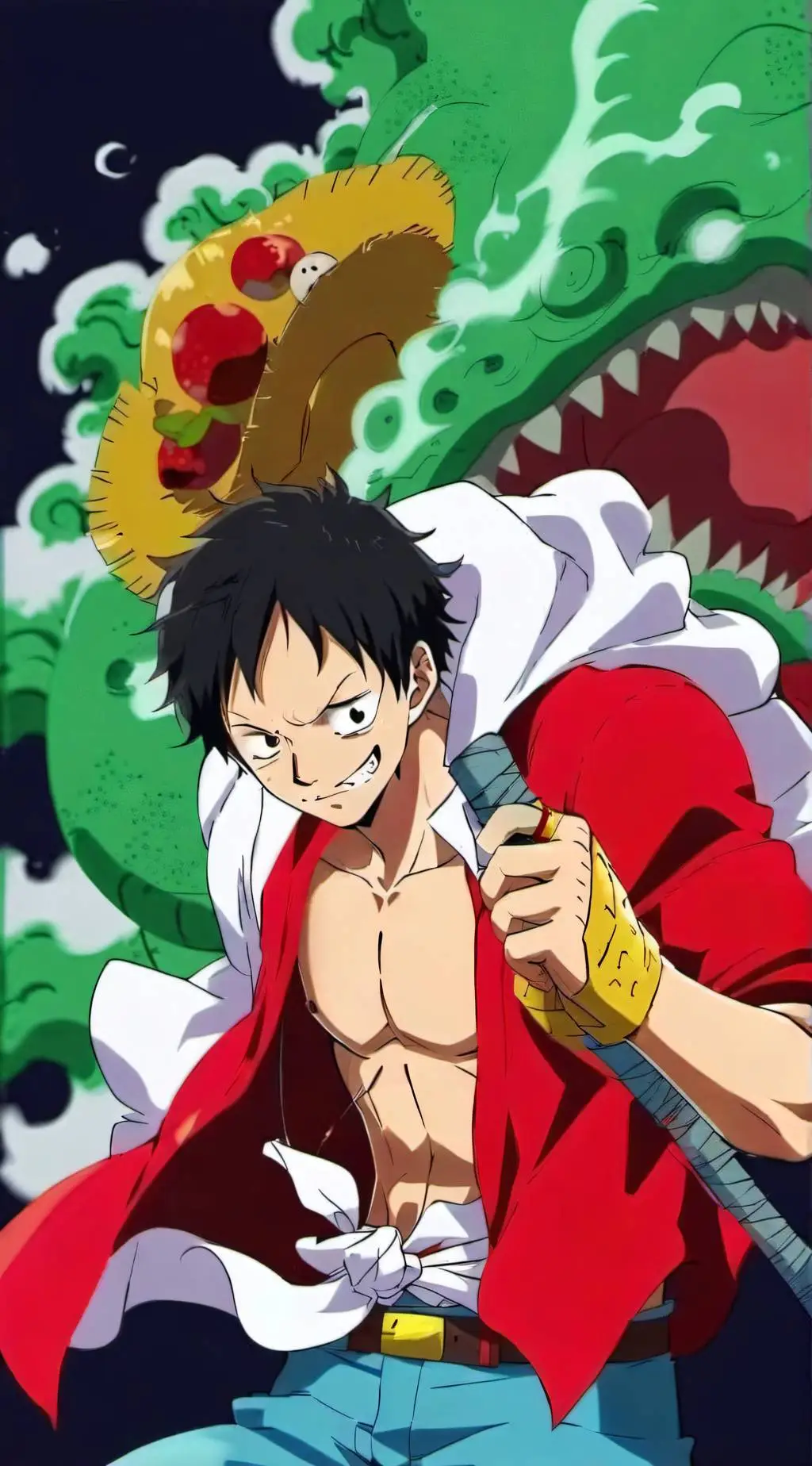 ai character: Monkey D Luffy background