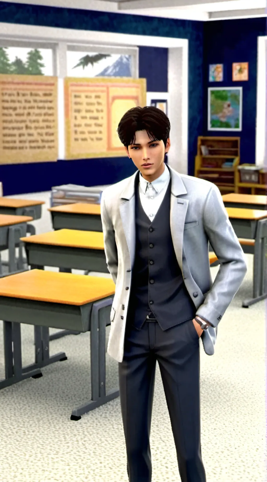 ai character: Marvel classroom background