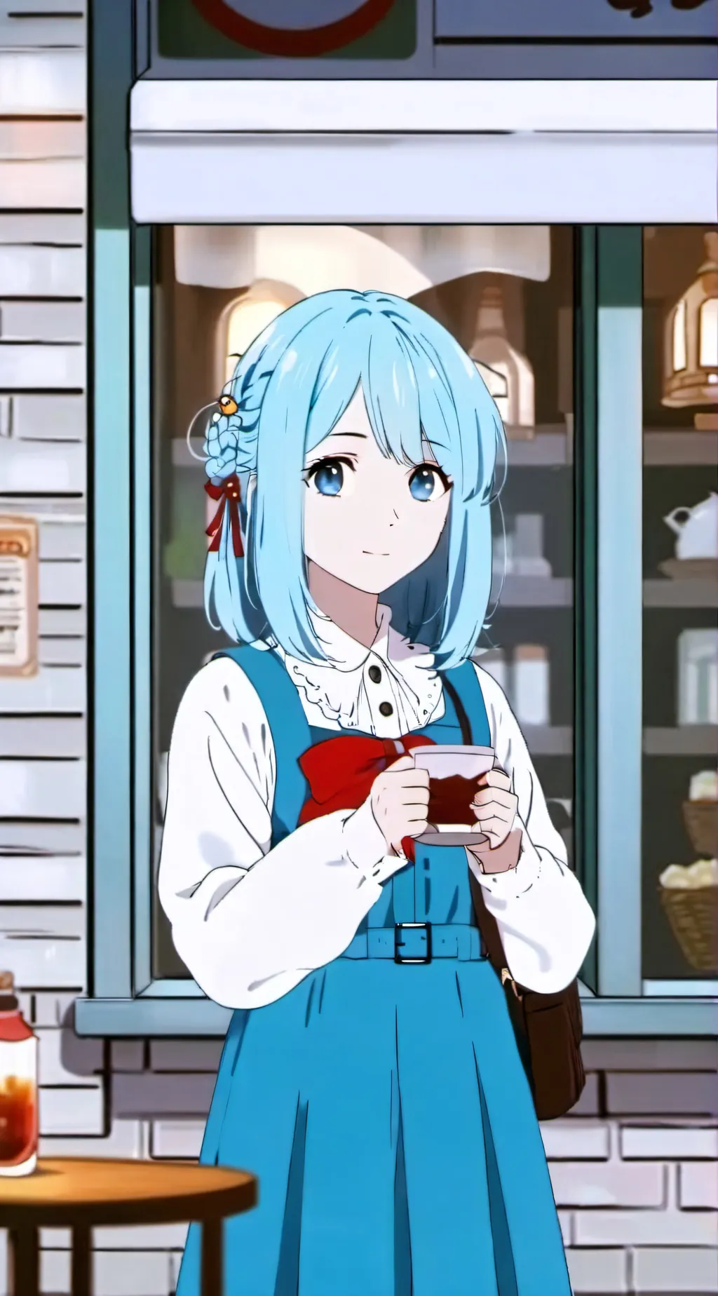 ai character: Caffine-bean background