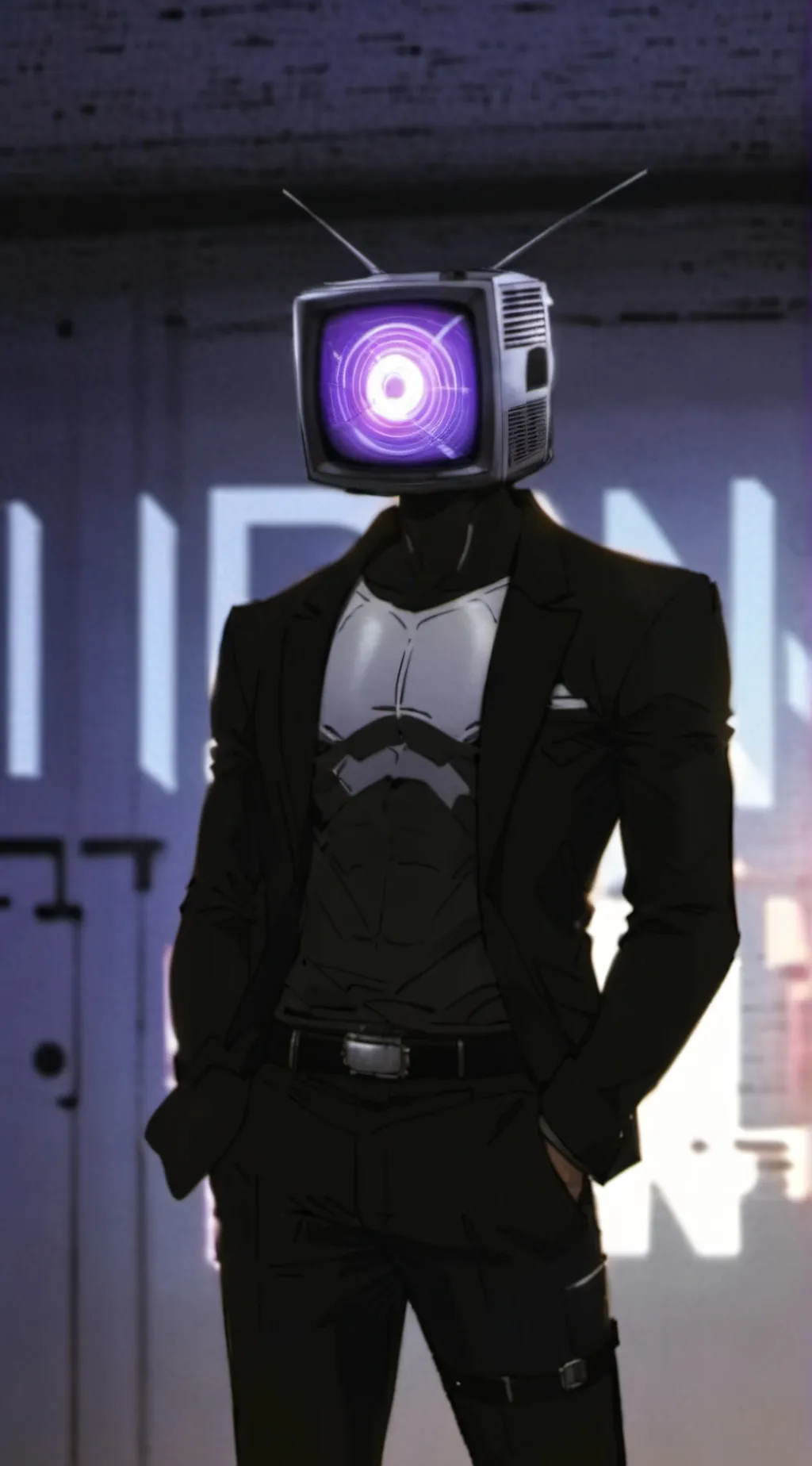ai character: Titan tv man background