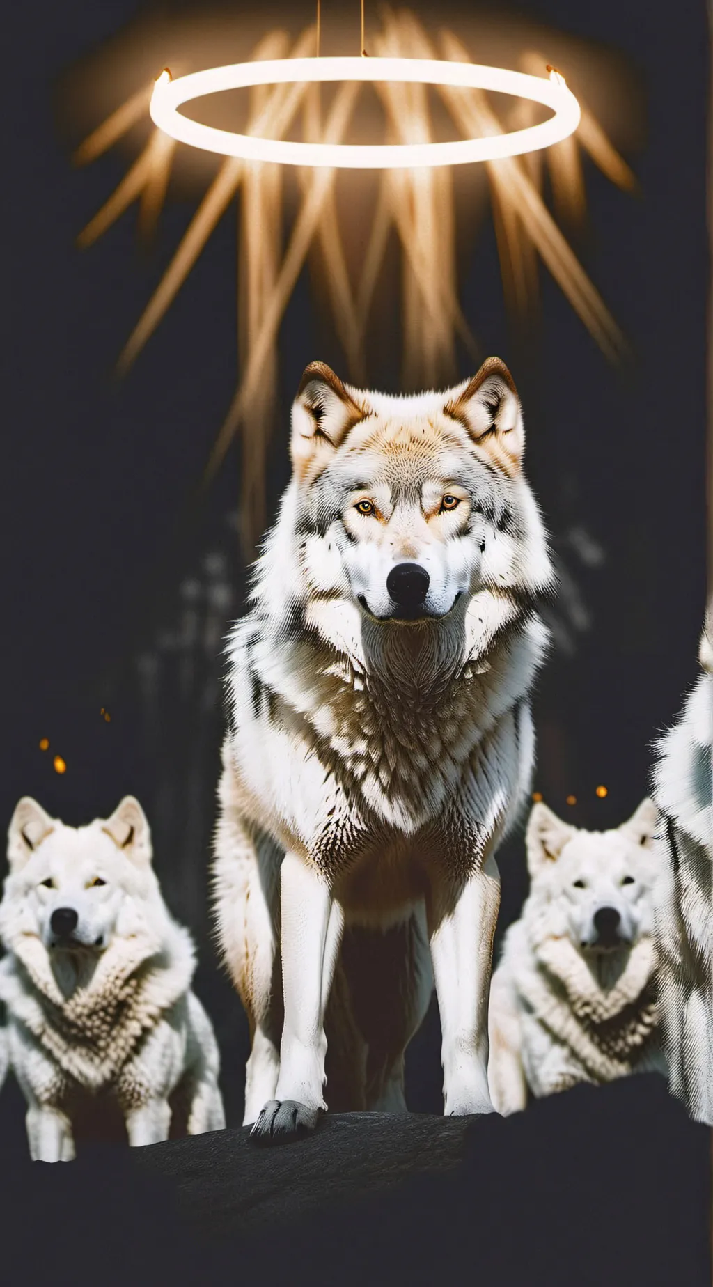 ai character: A wolf pack background