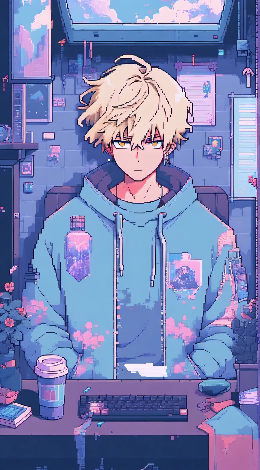 ai character: Katsuki Bakugo background
