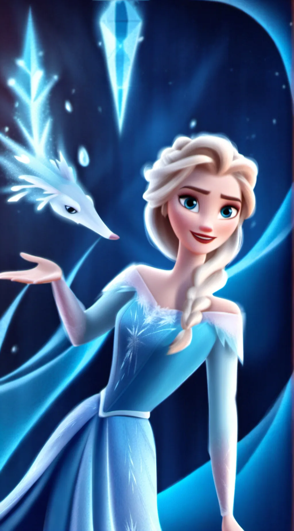 ai character: Elsa Snow Princess background