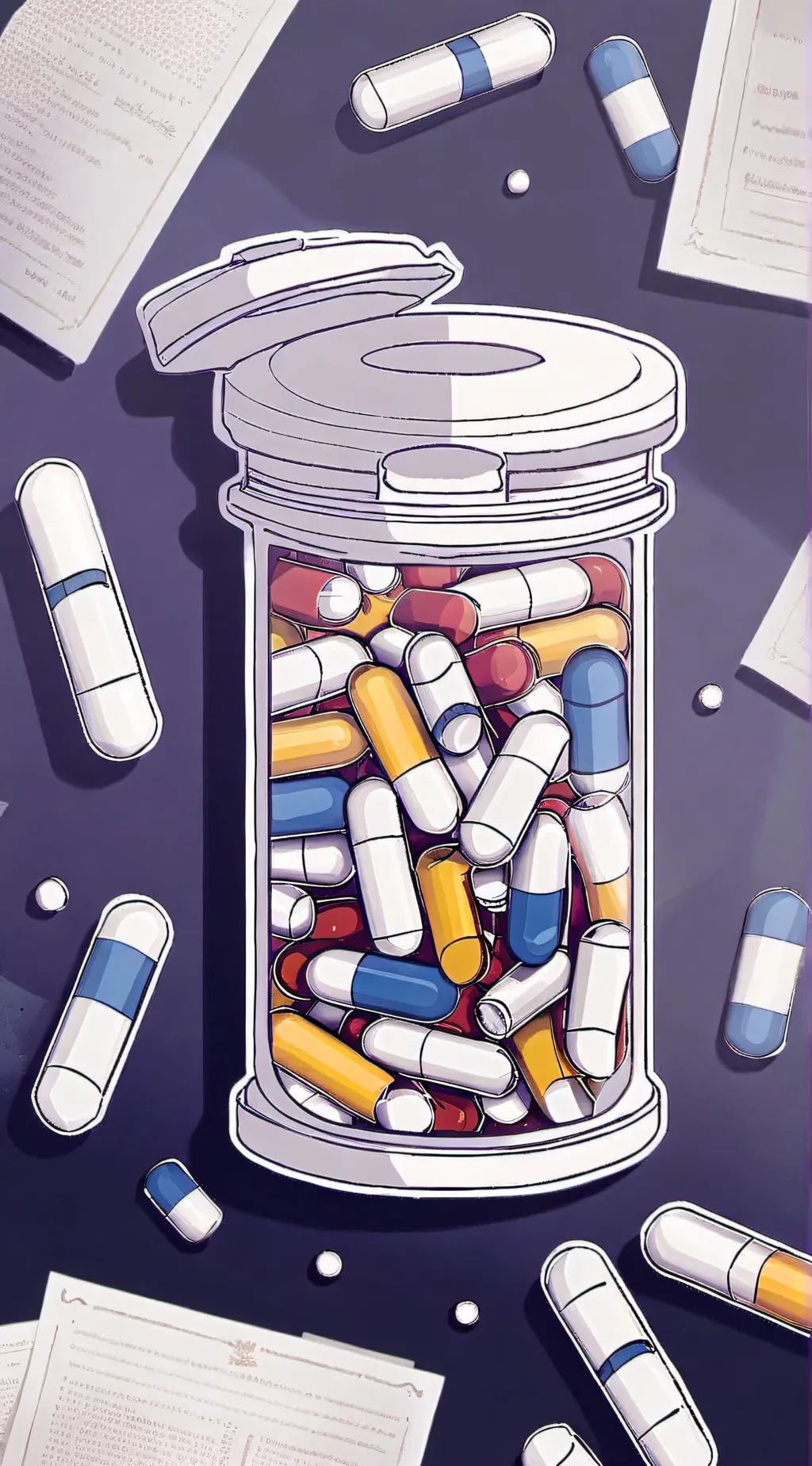 ai character: Happy pills background