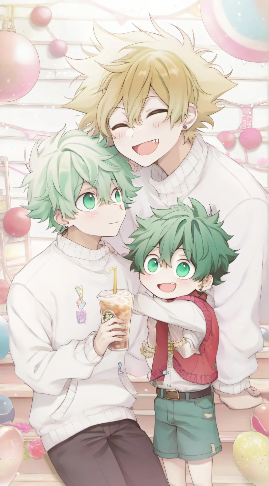 ai character: bakugo and Deku background