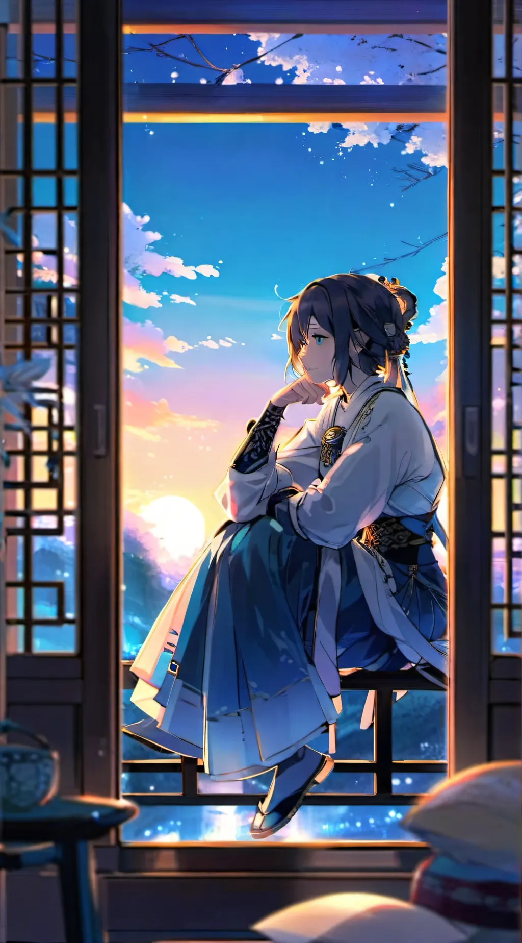 ai character: Ashley  background