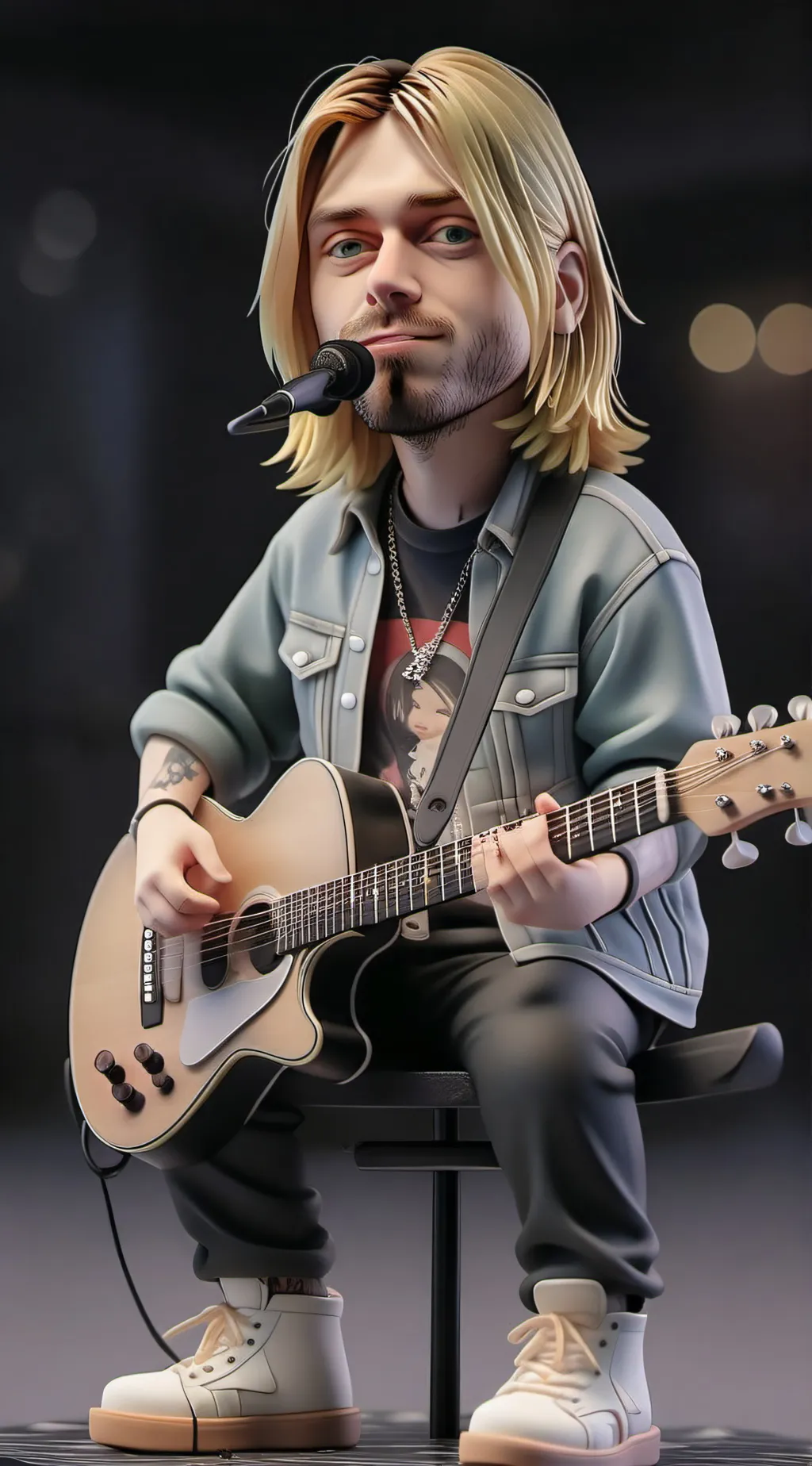 ai character: Kurt cobain background