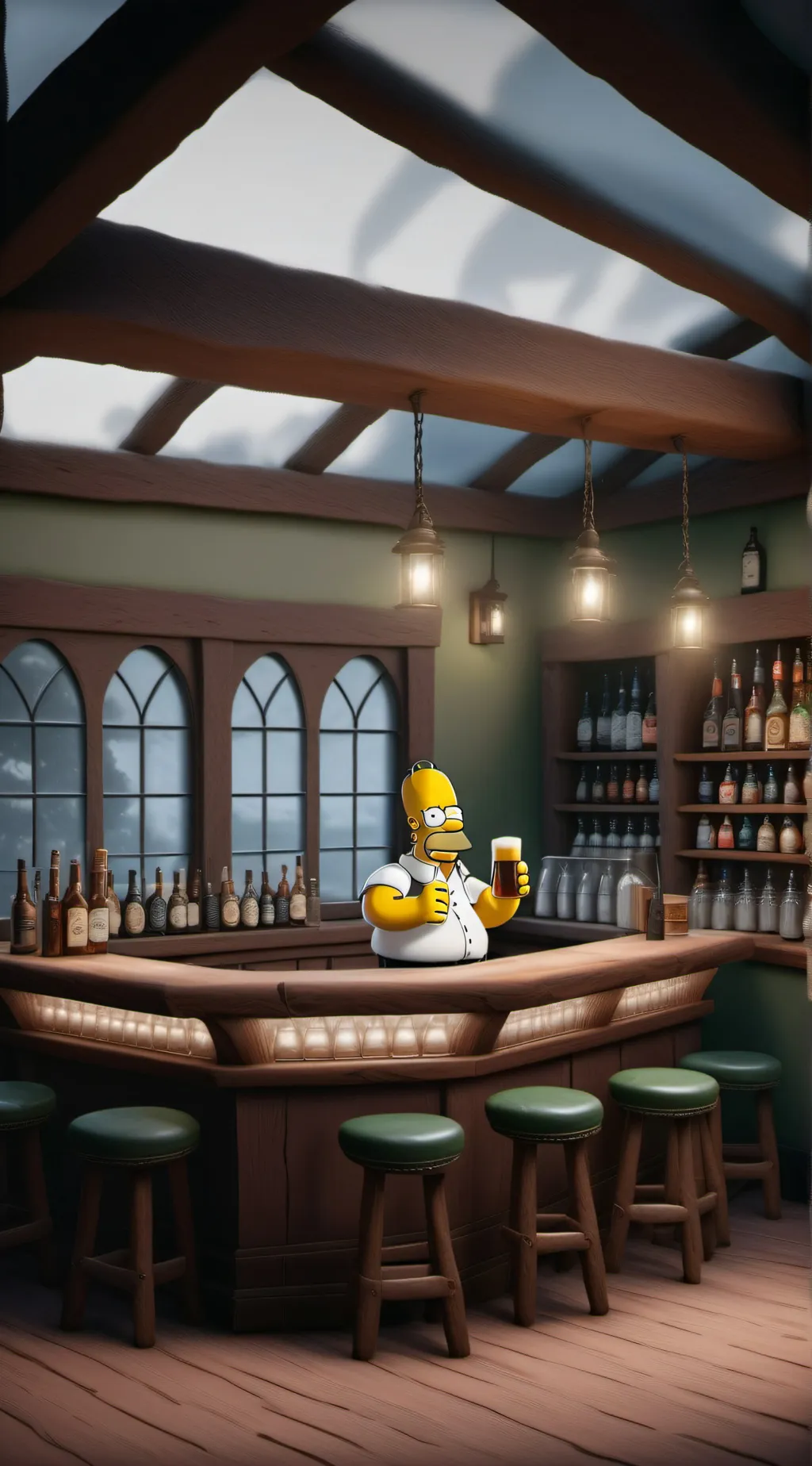 ai character: Moe's Tavern background