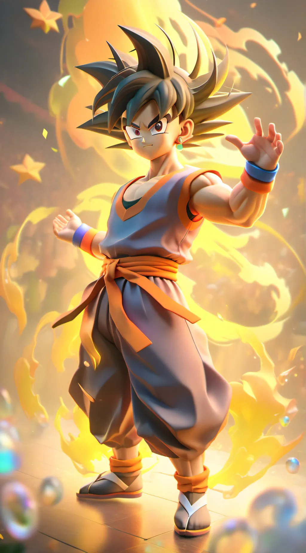 ai character: Goku and pan background