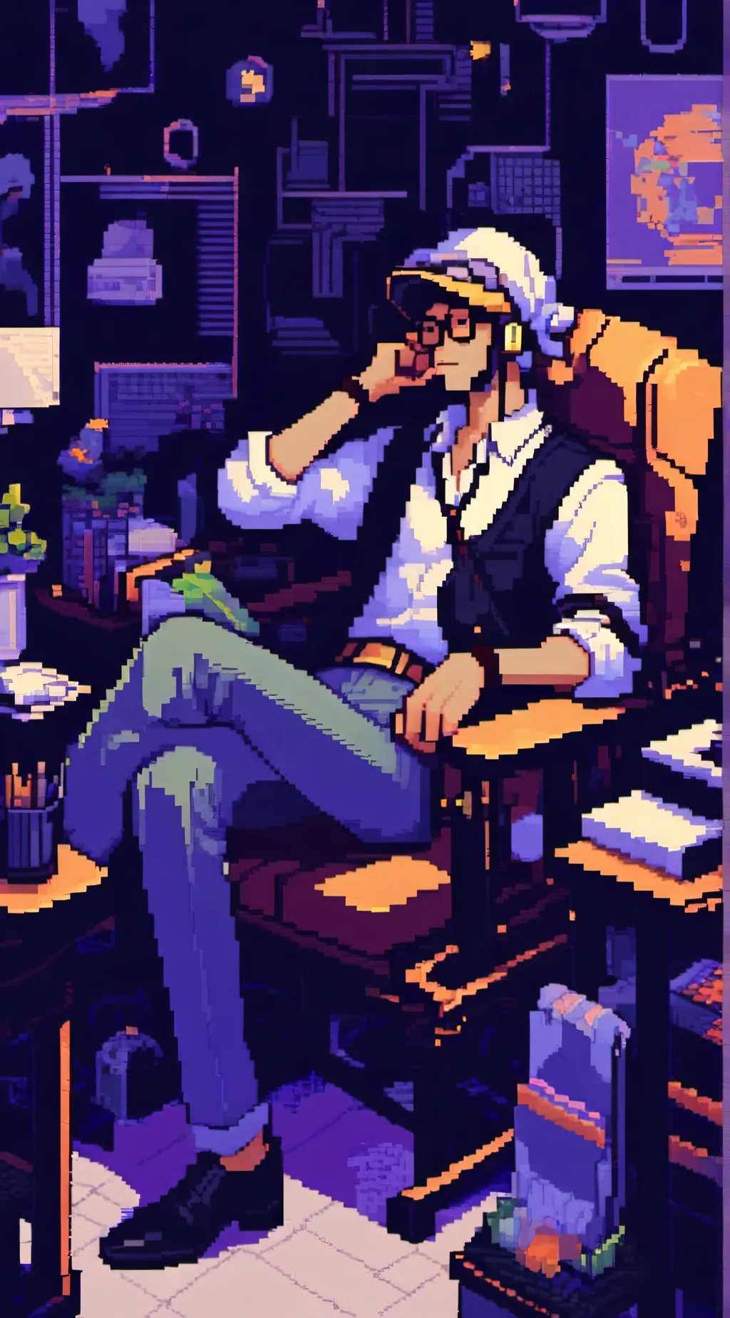 ai character: phone guy  background
