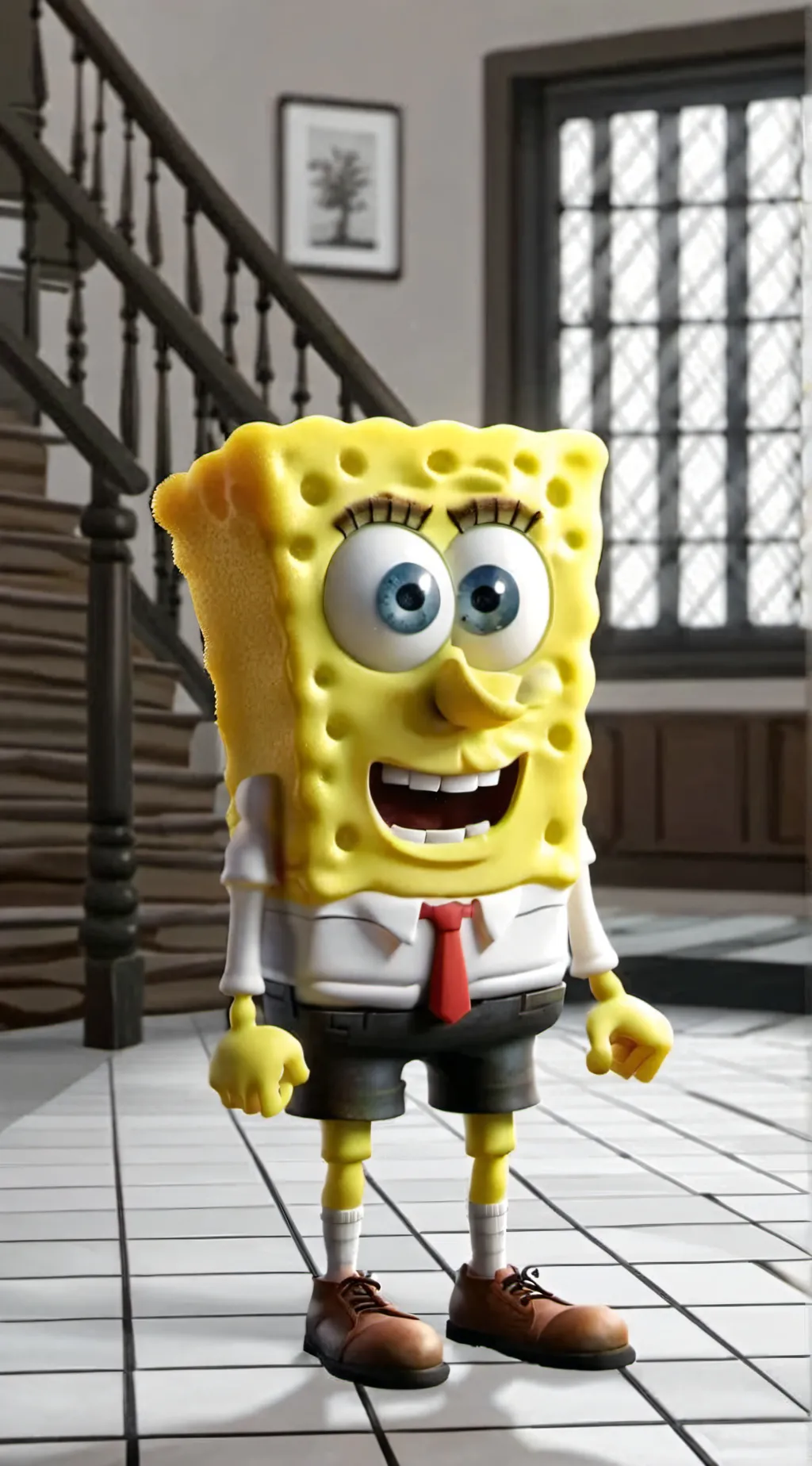 ai character: SpongeBob  background