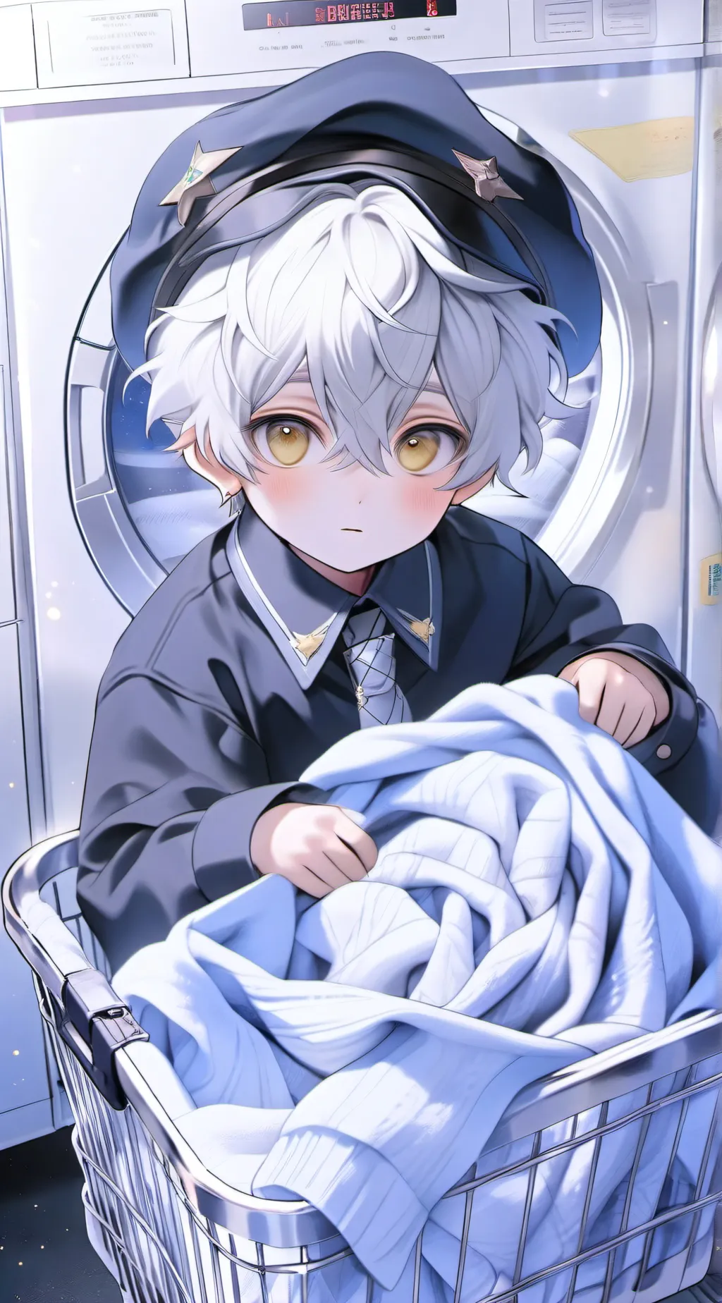 ai character: Little baby N background