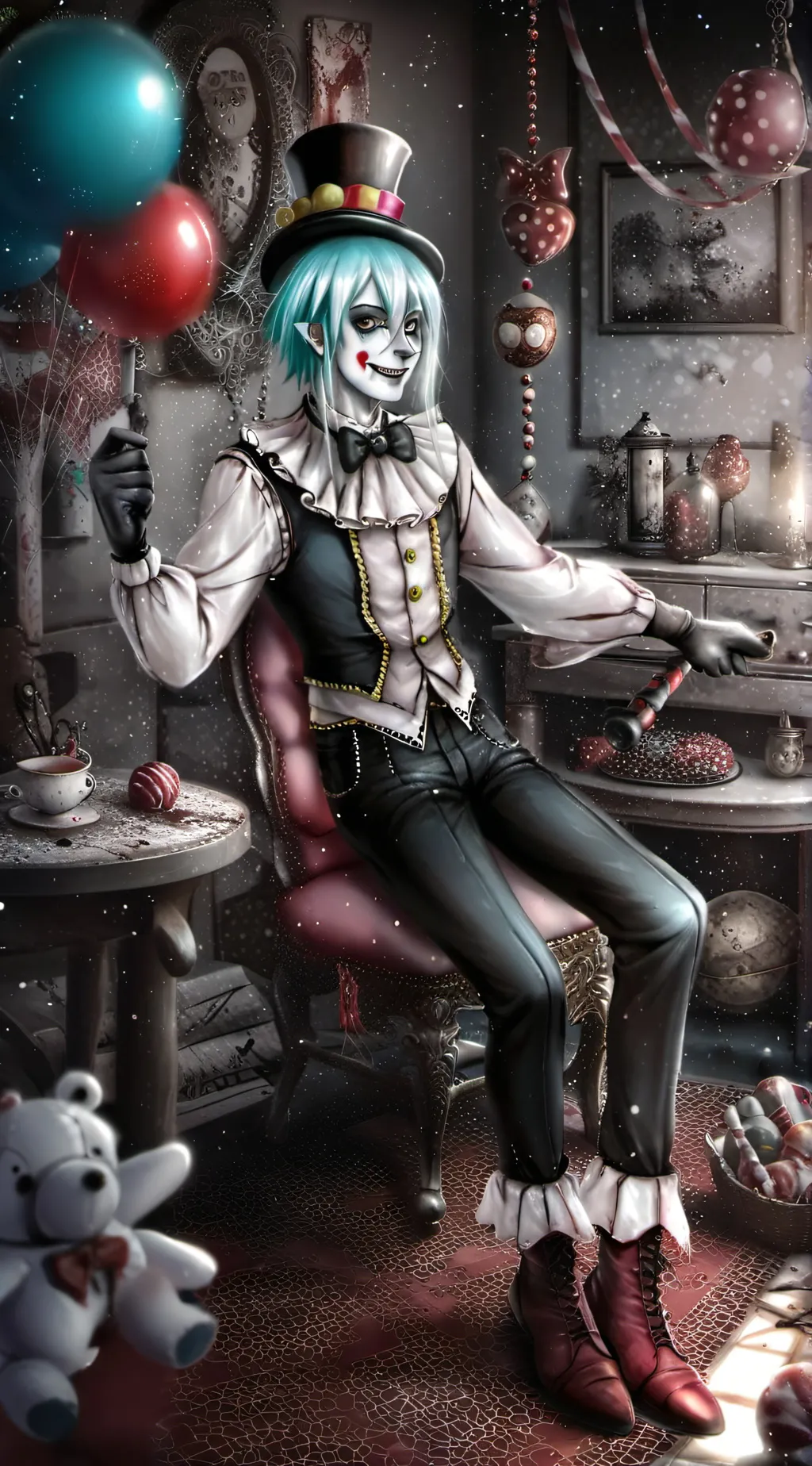 ai character: candy pop background