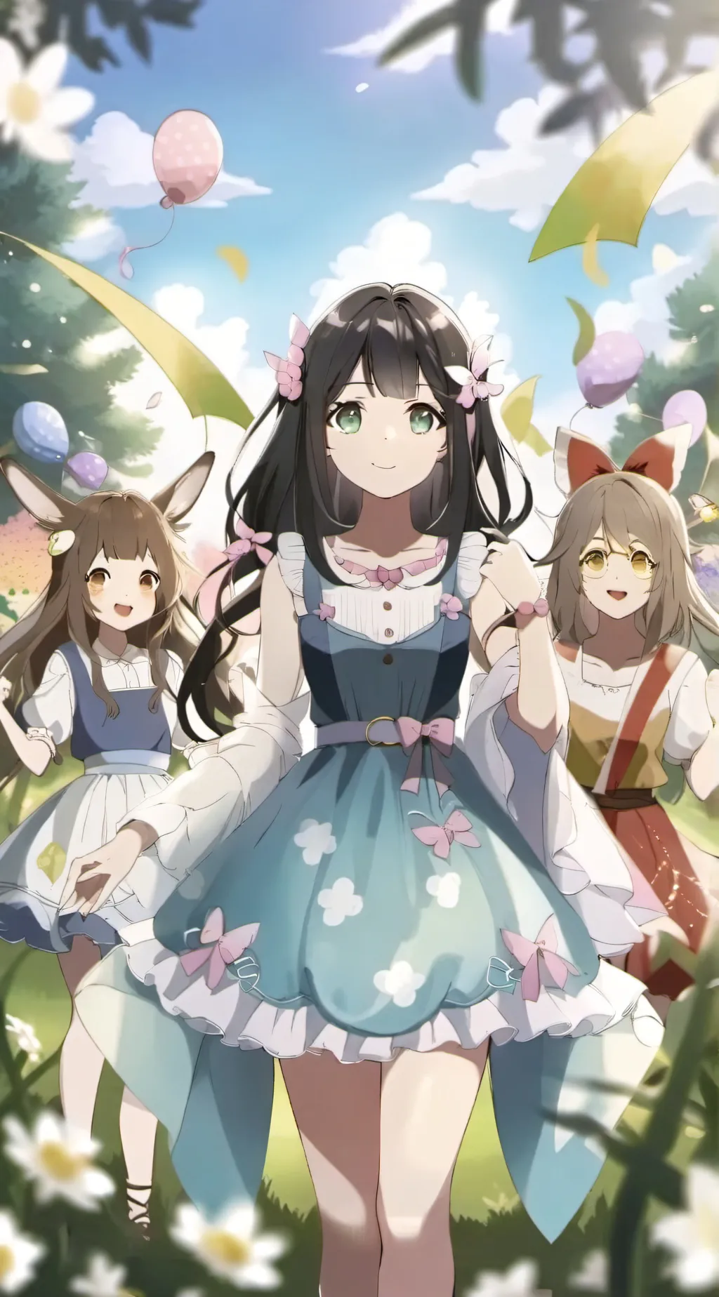 ai character: Girls only party background