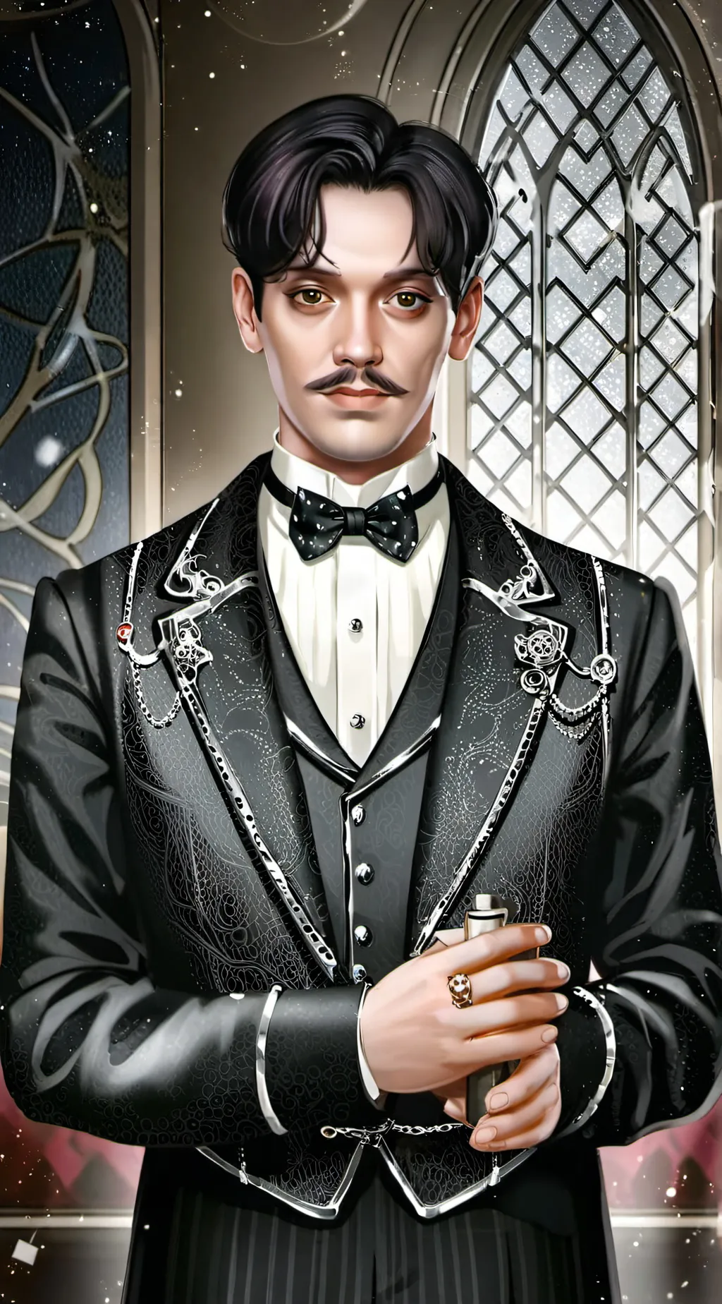 ai character: Gomez Adams  background