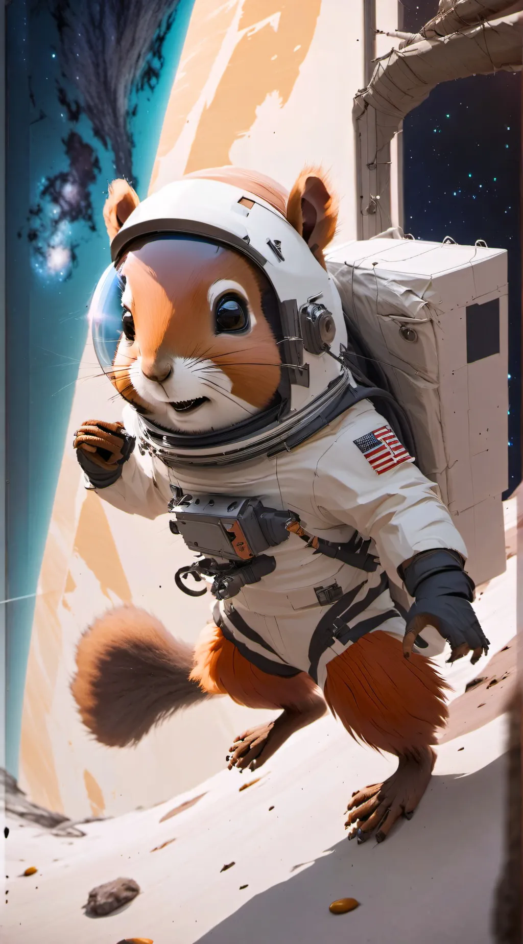 ai character: Sandy cheeks background