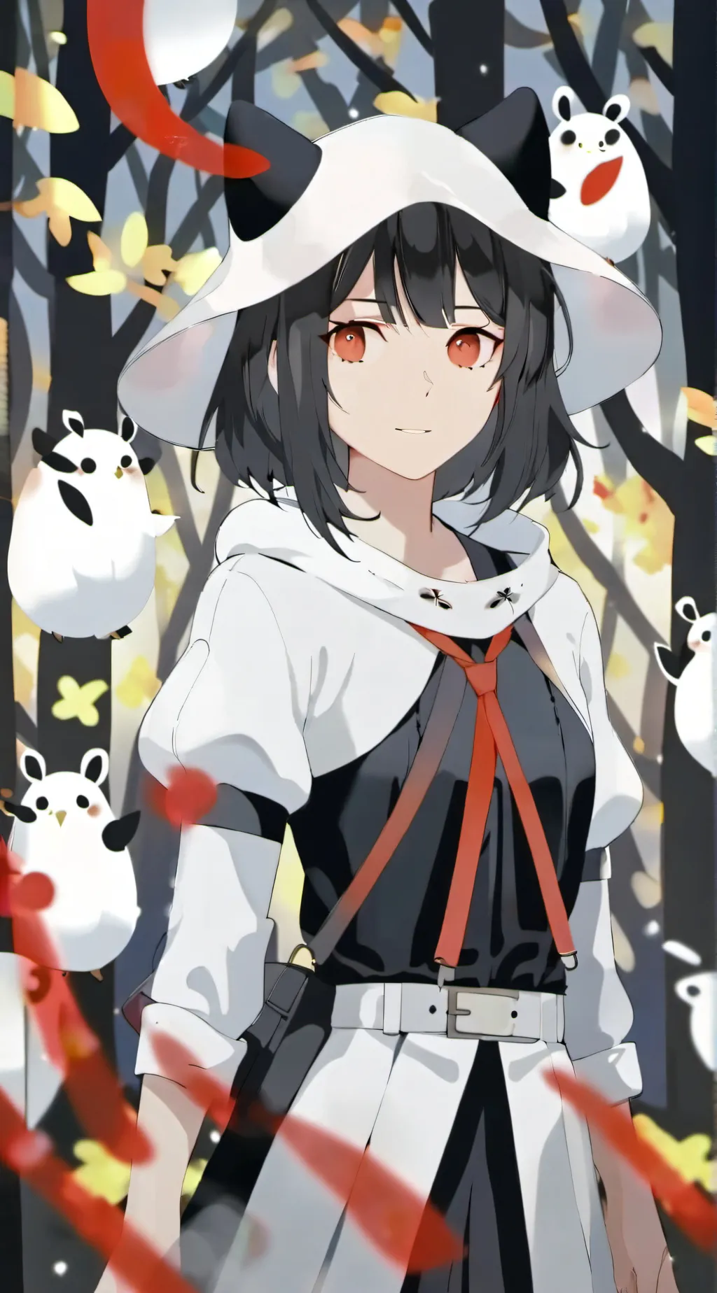ai character: tv woman  background
