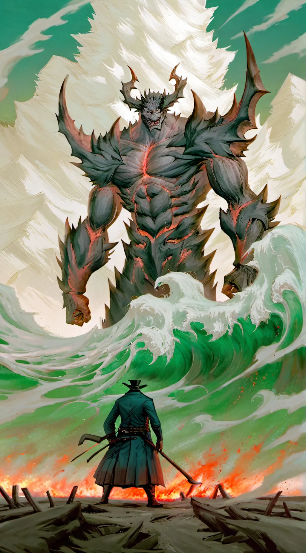 ai character: Demon god background