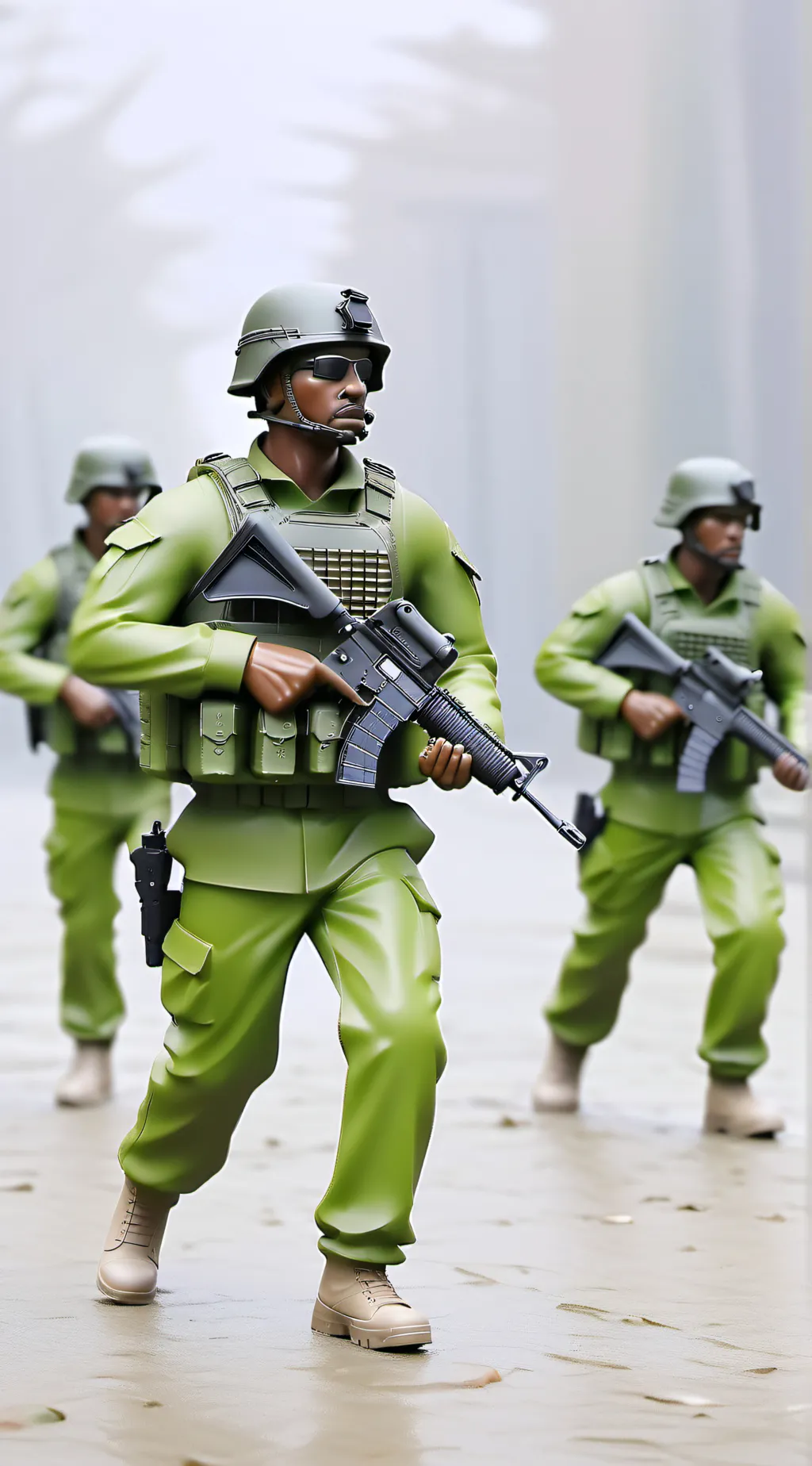 ai character: green army background