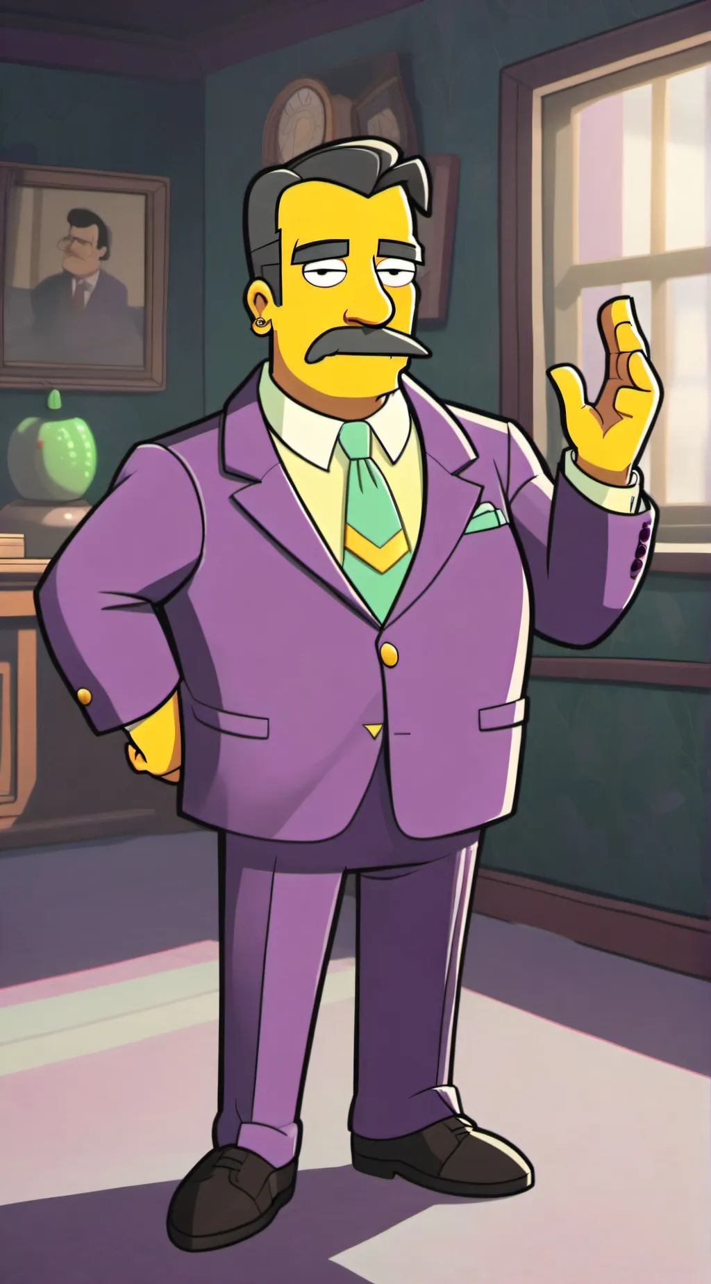 ai character: Mayor Quimby background