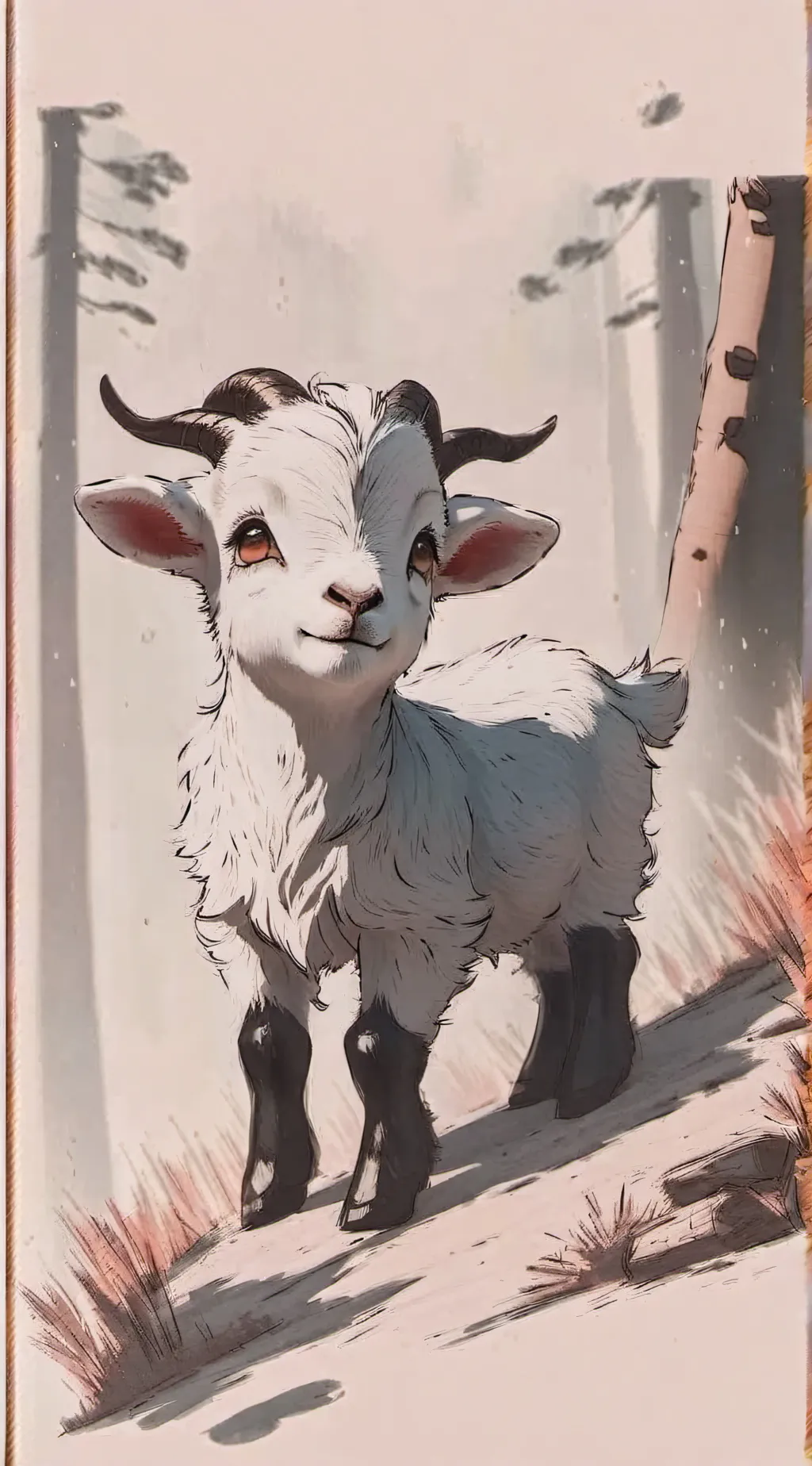 ai character: baby goat background