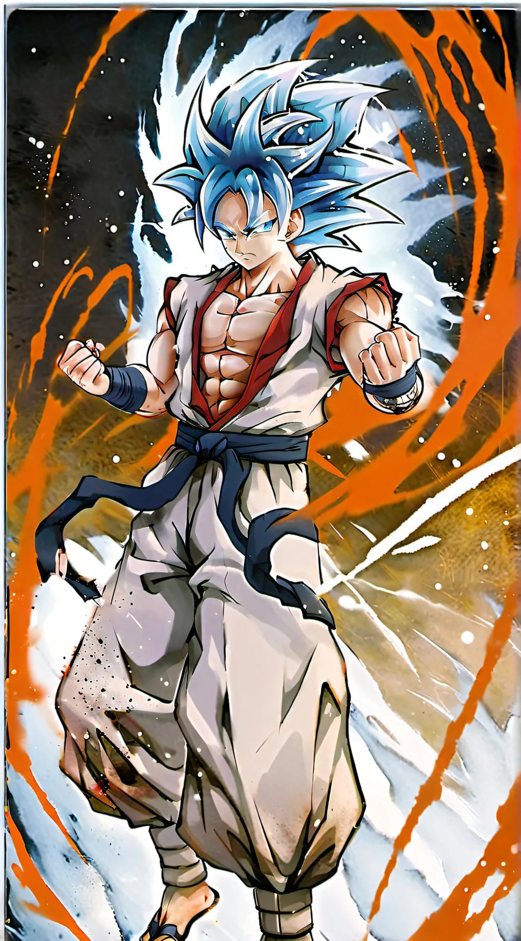 ai character: Gogeta blue background