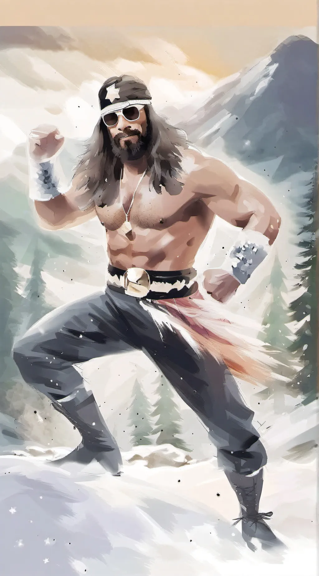 ai character: the Diet macho man background