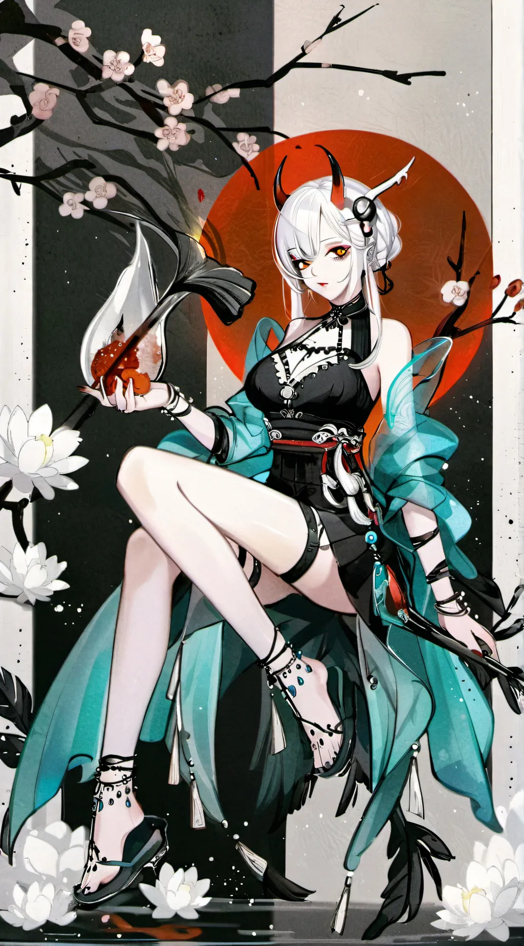 ai character: Yuna (oni) background