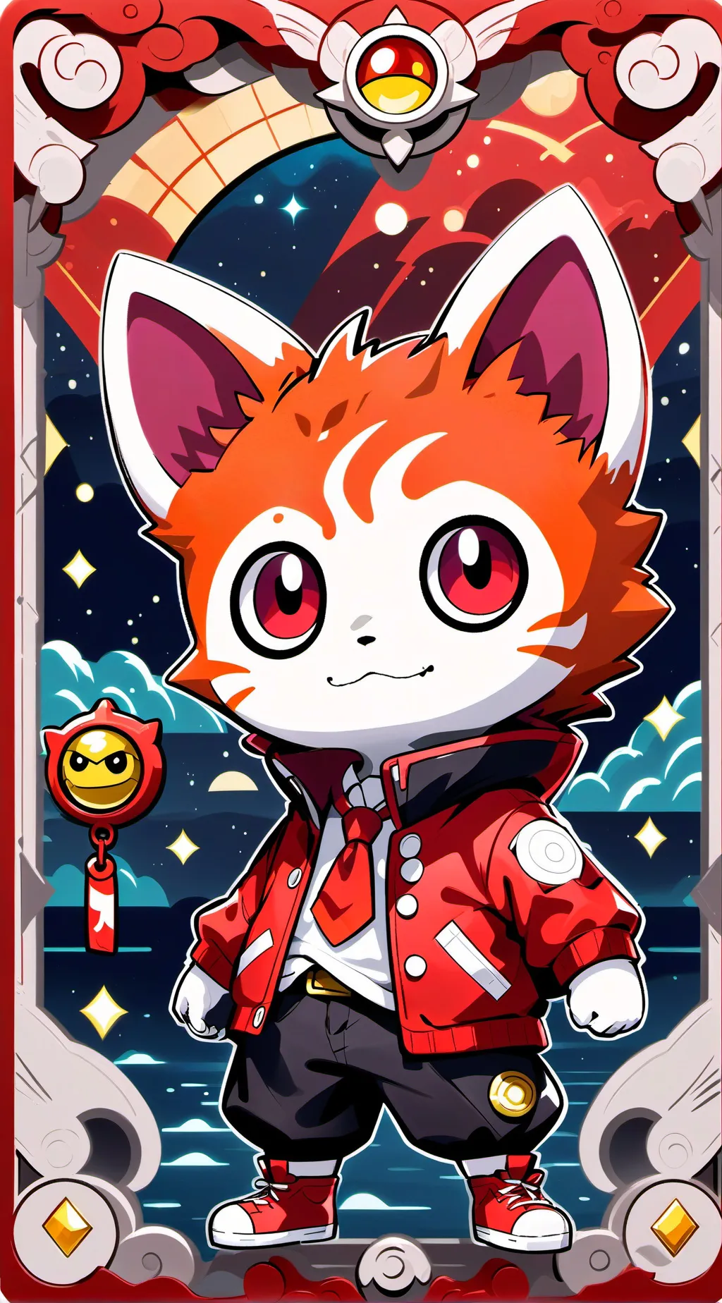 ai character: Jibanyan  background