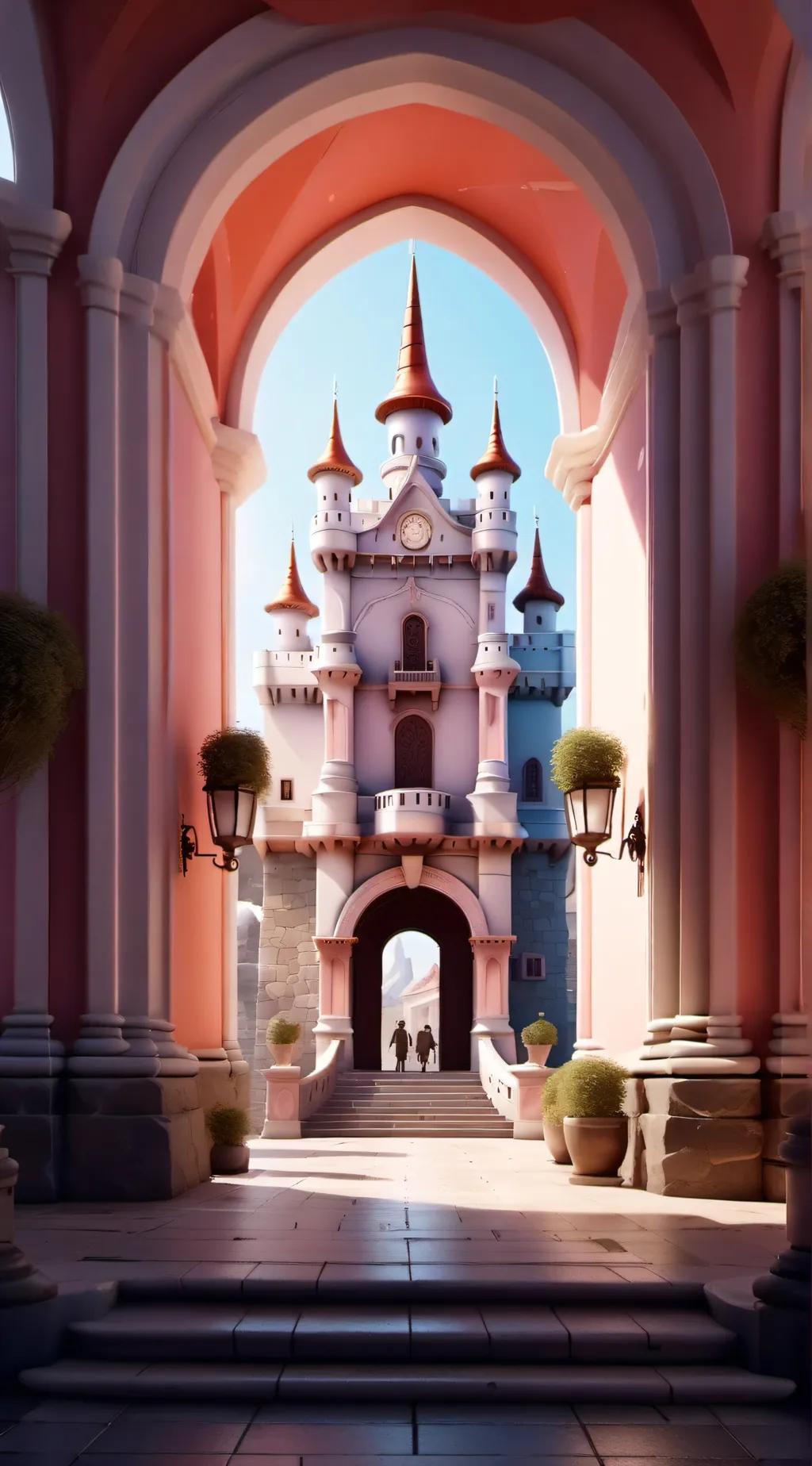 ai character: a powerful museum  background