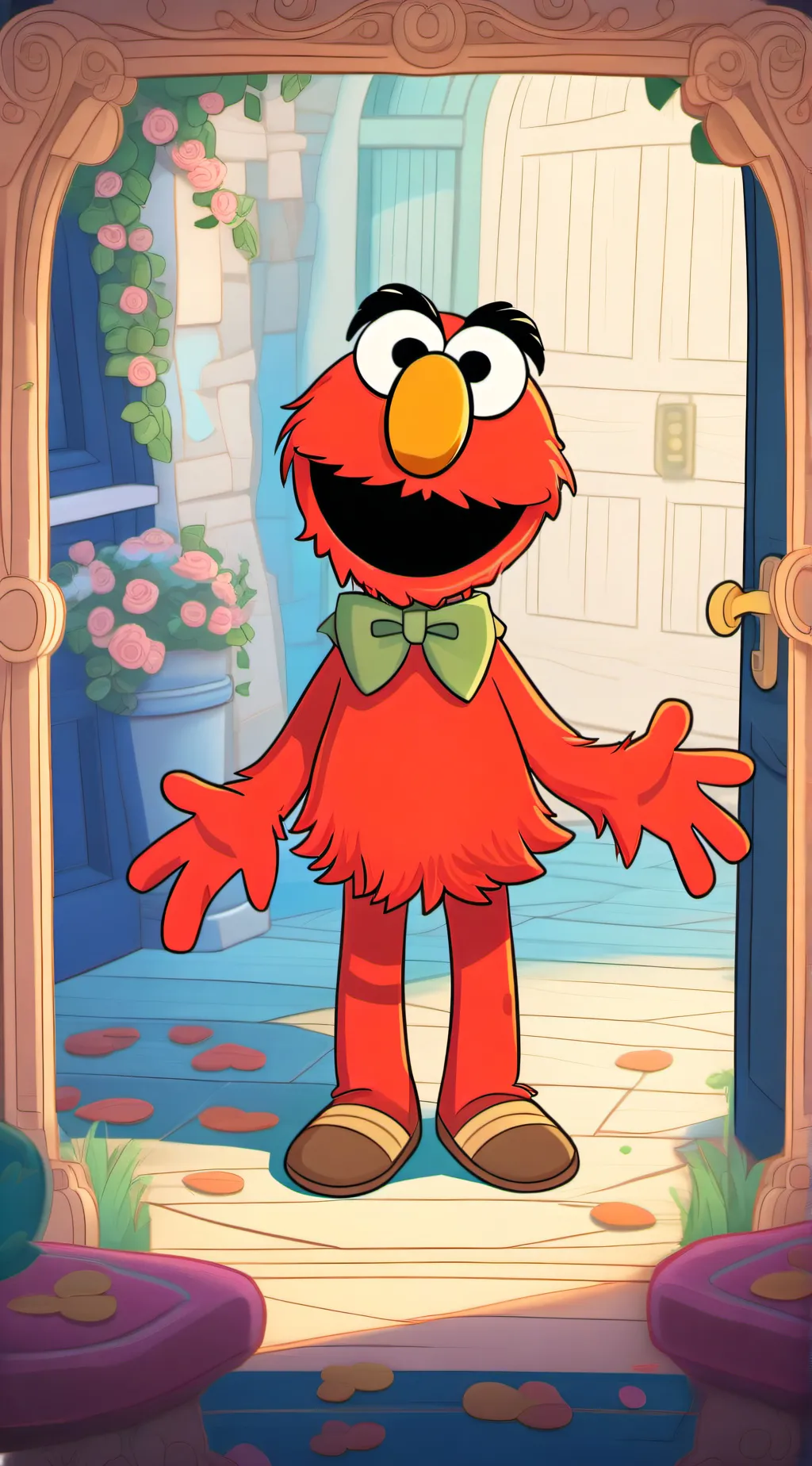 ai character: Elmo background