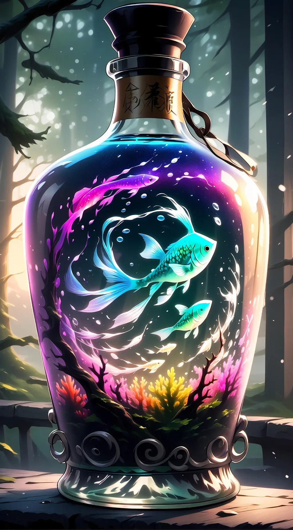 ai character: Bottle of the Sea background