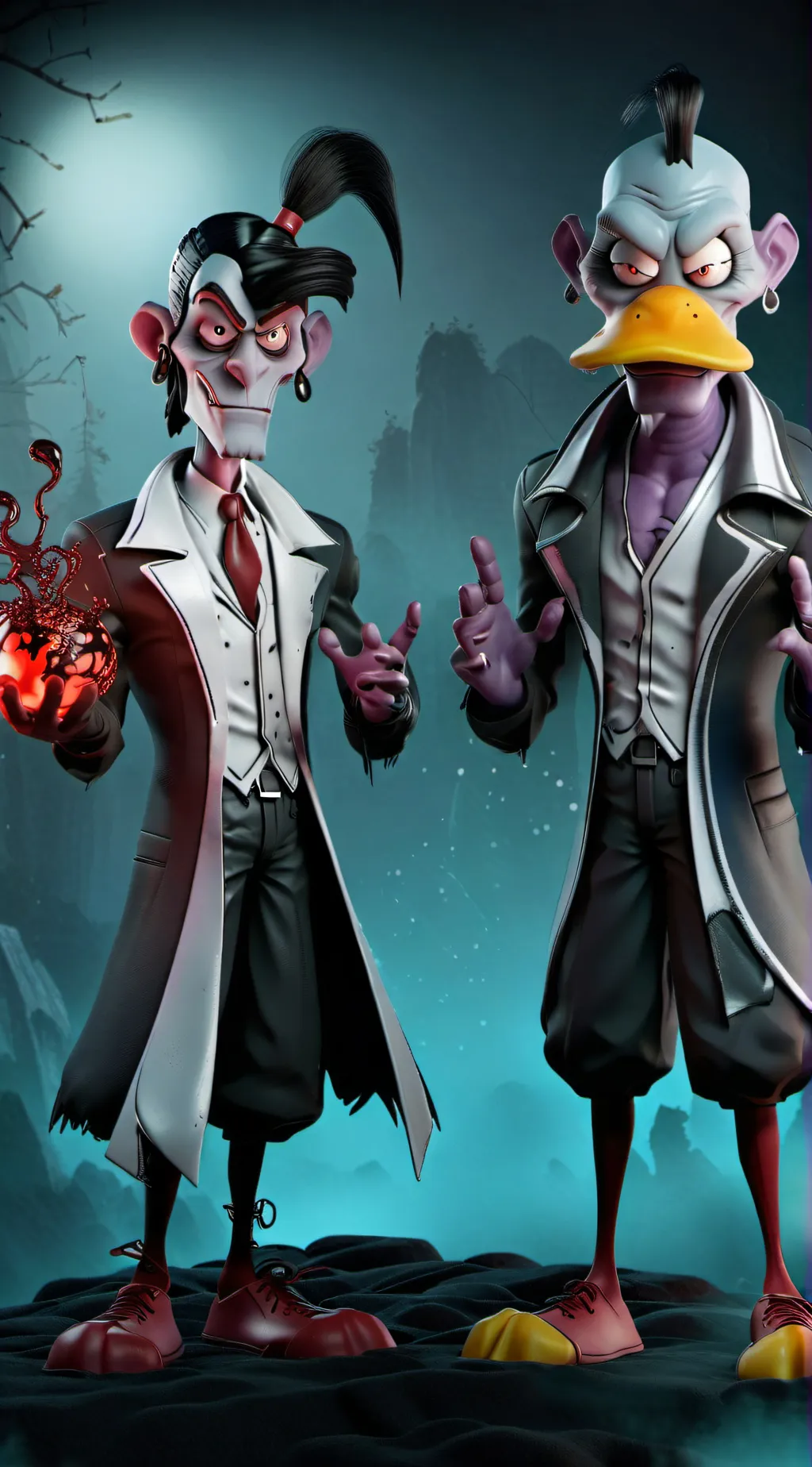 ai character: Alastor x Lucifer  background