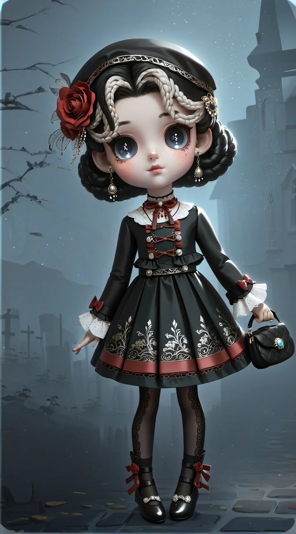 ai character: Hautend doll background