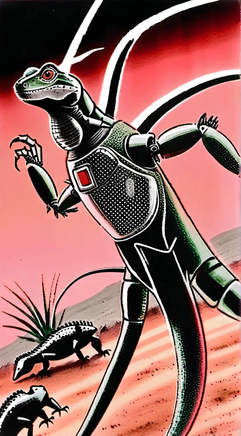 ai character: meca just a lizard background