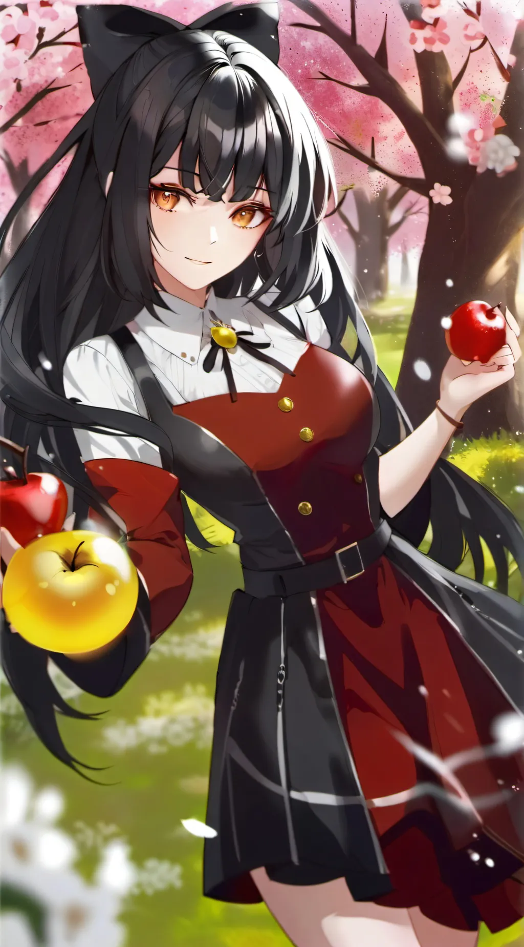 ai character: Apple juice girl background
