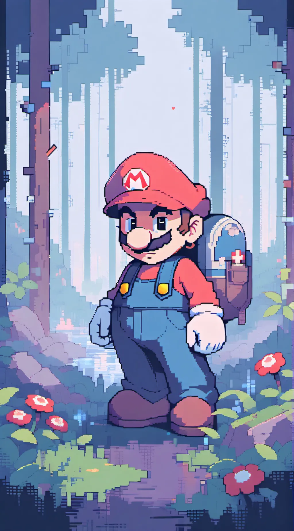 ai character: SMB Road Trip background