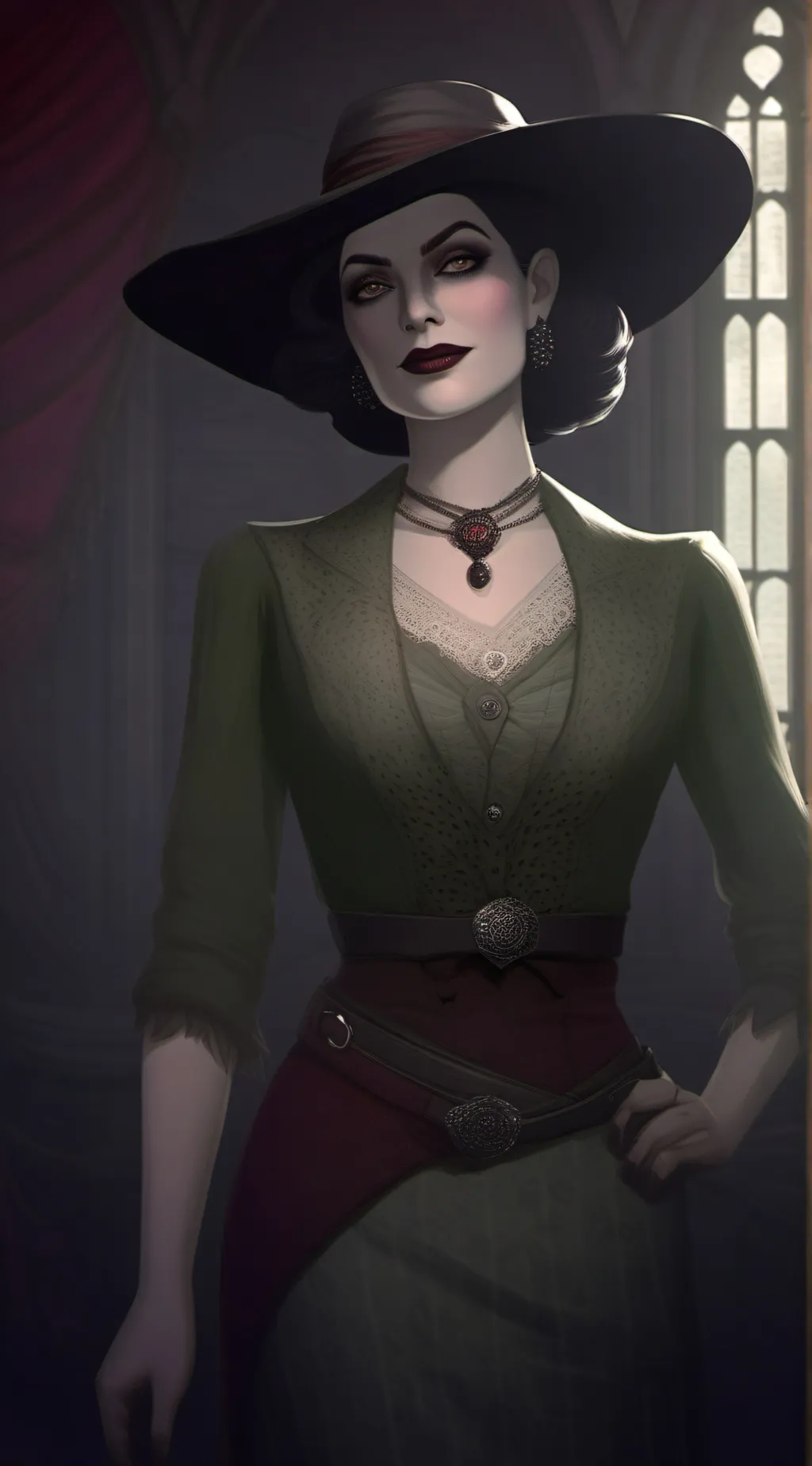 ai character: Lady Dimitrescu background