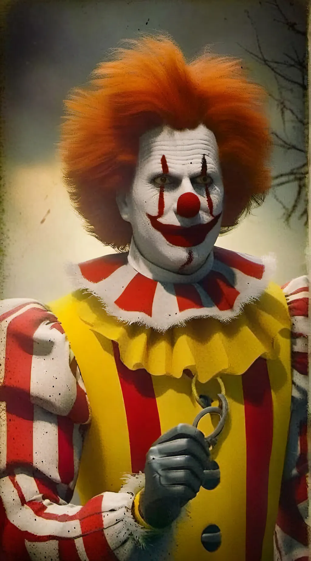 ai character: Ronald Mcdonald  background