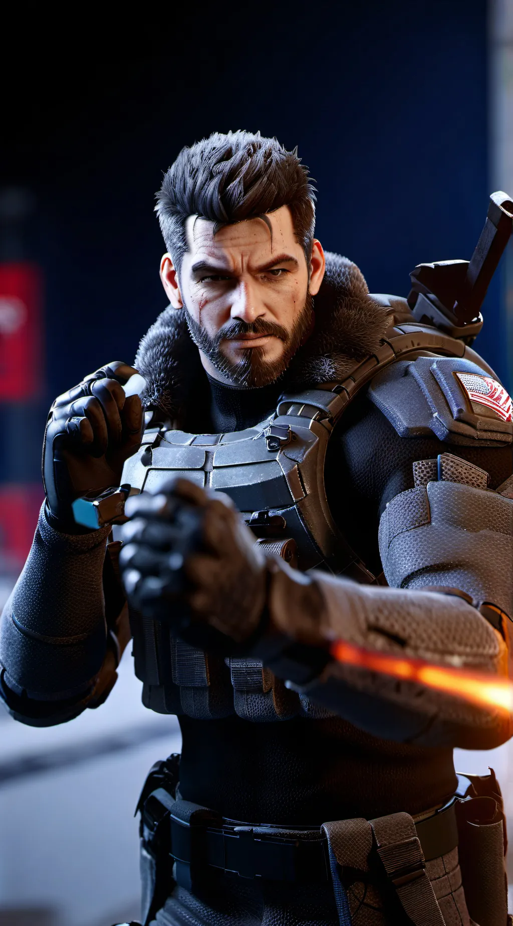 ai character: war at 2066 background