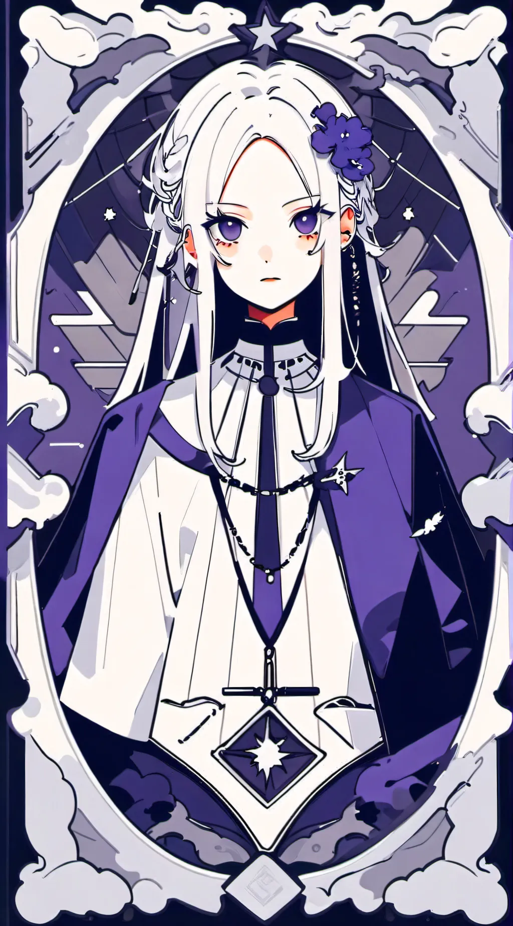 ai character: crazy Lucifer al background