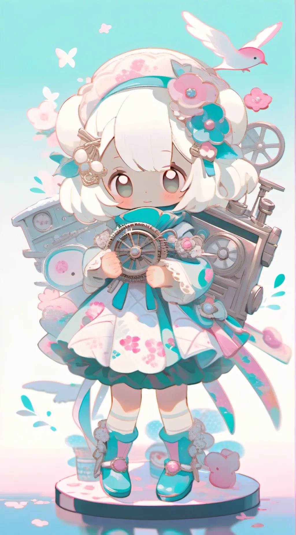 ai character: sexy Doll machine  background