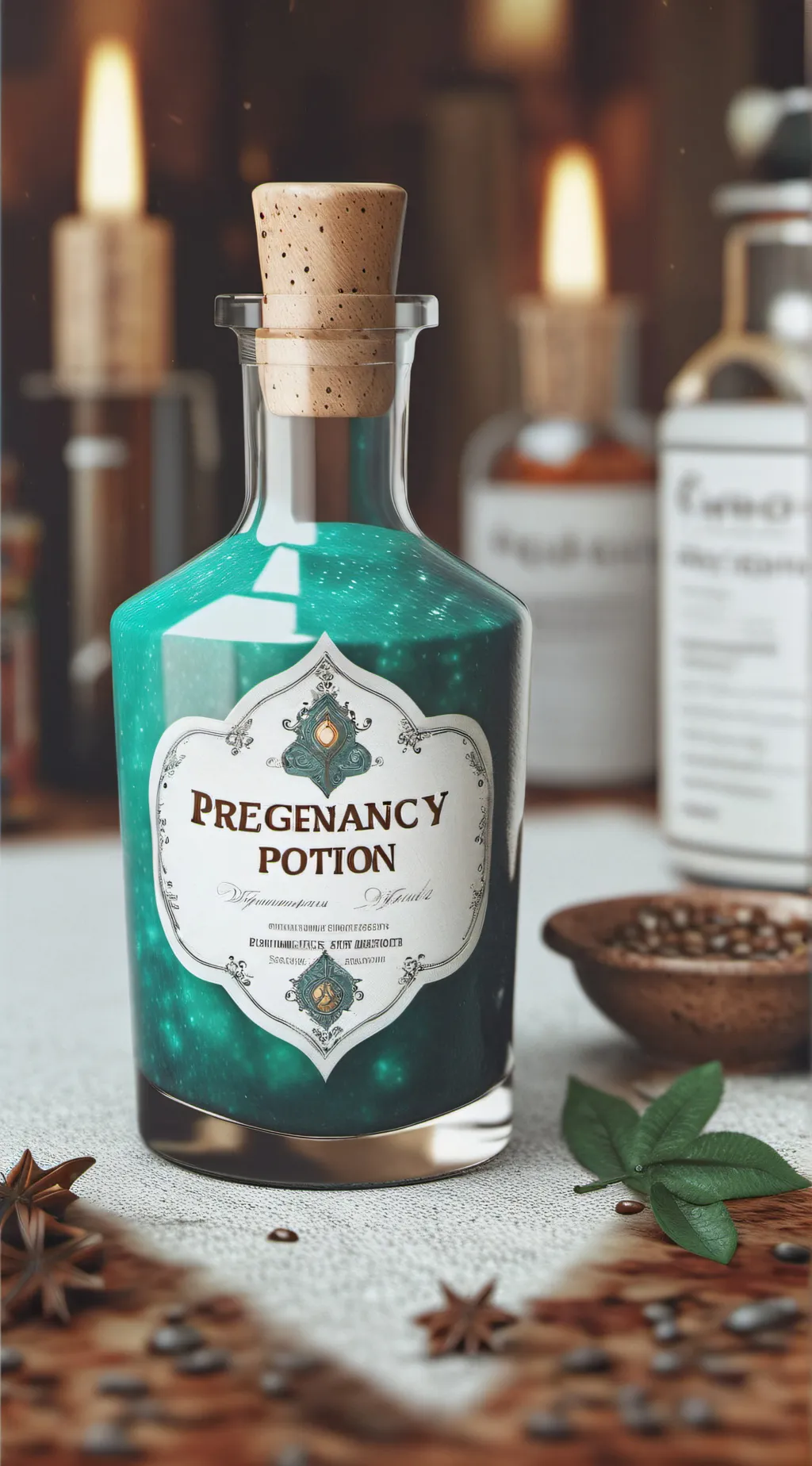 ai character: pregnancy potion  background
